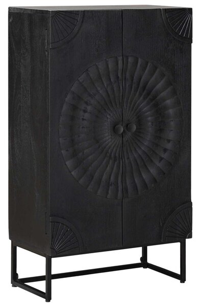 Magasfiú Fekete 55 x 30 x 95 cm Tömör Mangófa és Műszaki Fa