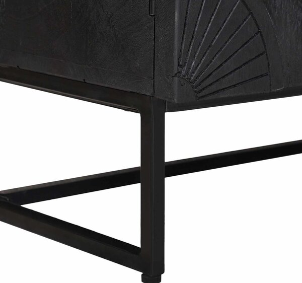 Magasfiú Fekete 55 x 30 x 95 cm Tömör Mangófa és Műszaki Fa
