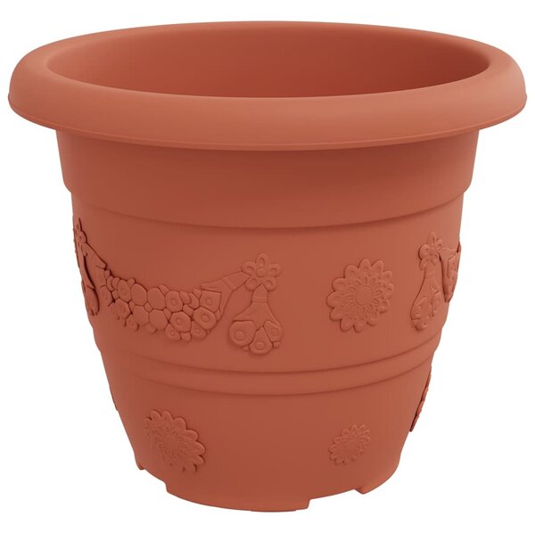 Kerek Virágcserép 24 db Tégla Vörös Ø 26 x 21,5 cm Műanyag