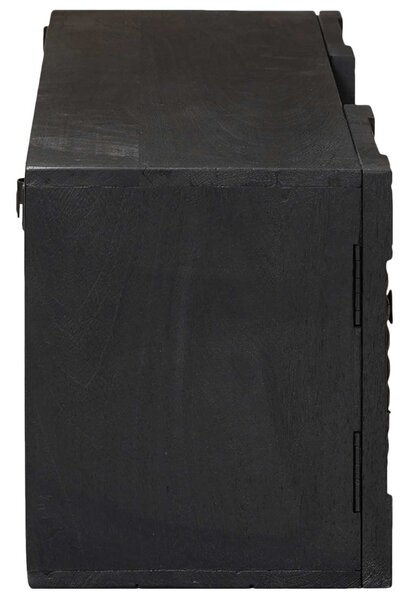 TV szekrény Fekete 105 x 30 x 35 cm Tömör Mangófa és Műszaki Fa