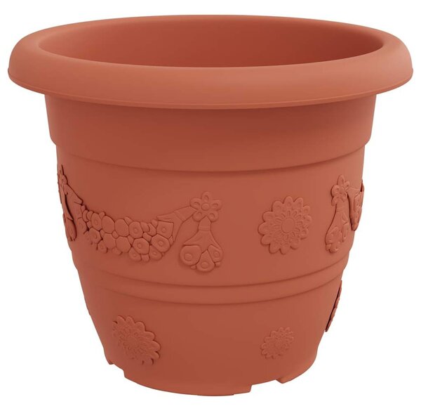 Kerek Virágcserép 24 db Tégla Vörös Ø 34 x 28 cm Műanyag