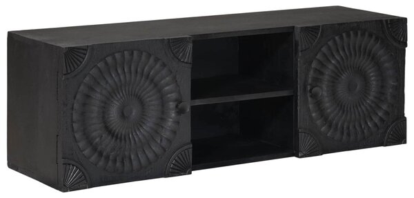 TV szekrény Fekete 105 x 30 x 35 cm Tömör Mangófa és Műszaki Fa