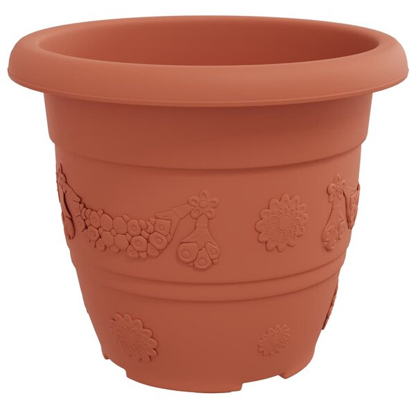 Kerek Virágcserép 24 db Tégla Vörös Ø 30 x 25 cm Műanyag