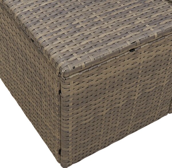 Kerti kanapé párnával Szürke 184 x 62 x 69 cm polirattan