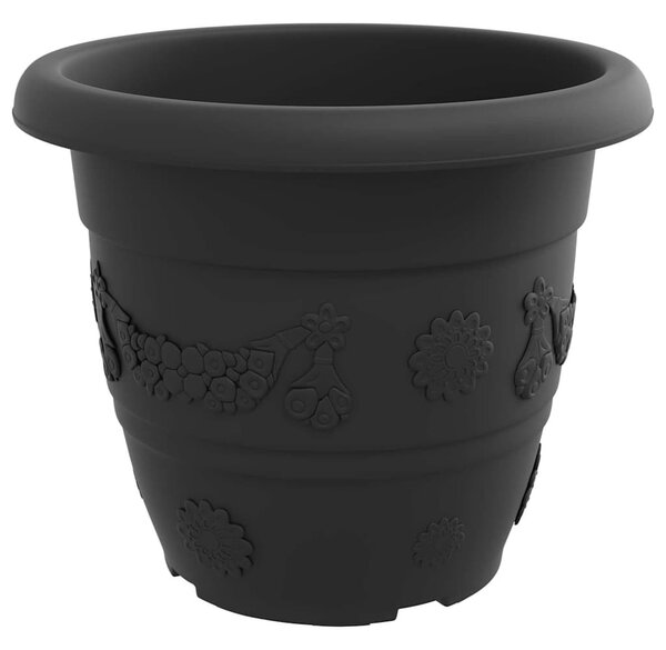 Kerek Virágcserép 24 db Fekete Ø 34 x 28 cm Műanyag
