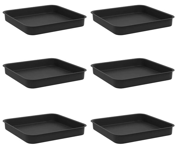 Négyzetes Virágtálca 6 pcs Fekete 15 x 15 x 2 cm Műanyag
