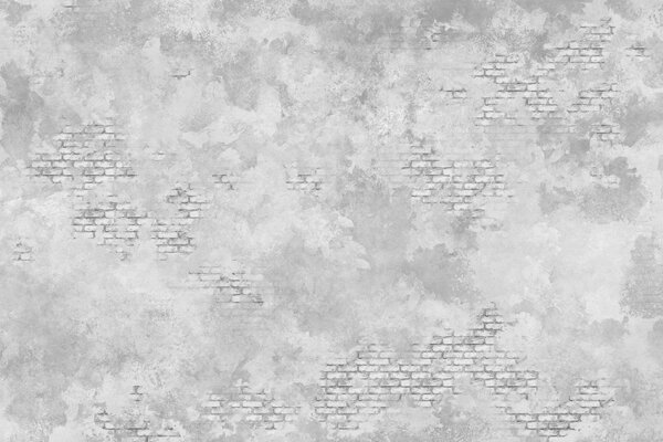 Fotótapéta Grunge szürke vakolat, látható téglafoltokkal, Fotótapéta ipari stílusban, w05161v2 : Uwalls.hu