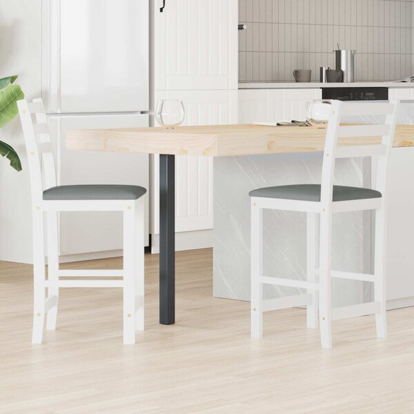 Étkező Székek 2 pcs Fehér 40 x 47,5 x 99,5 cm Tömör Gumi Fa