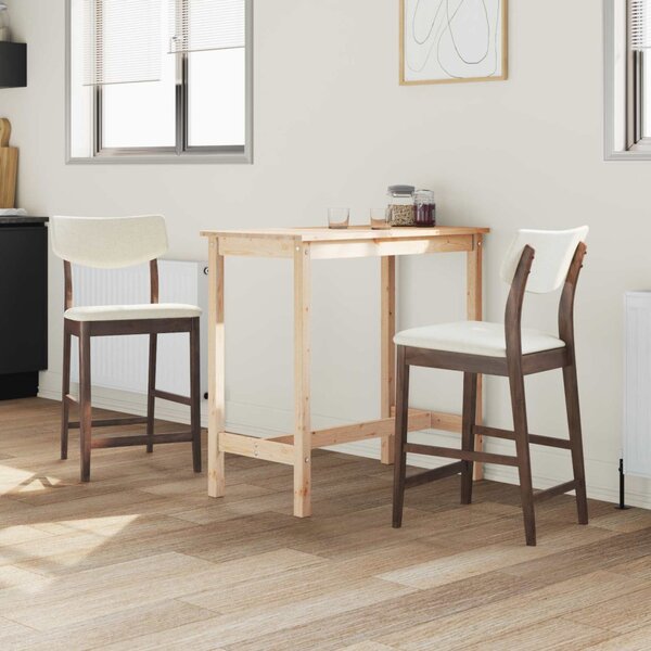 Étkező Székek 2 pcs Világos Barna 48 x 49 x 95 cm Tömör Gumi Fa