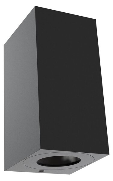 Nordlux Kültéri fali lámpa Canto Maxi Kubi 2 Seaside, fekete GU10 17 cm, dimmelhető, Fekete, Alumínium, Modern