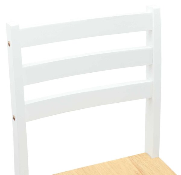 Étkező Székek 2 pcs Tömör Gumi Fa Fehér 40 x 47,5 x 99,5 cm