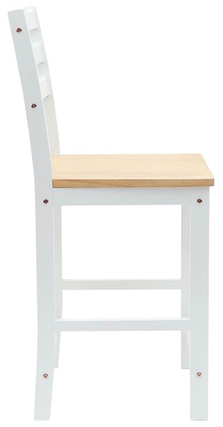 Étkező Székek 2 pcs Tömör Gumi Fa Fehér 40 x 47,5 x 99,5 cm