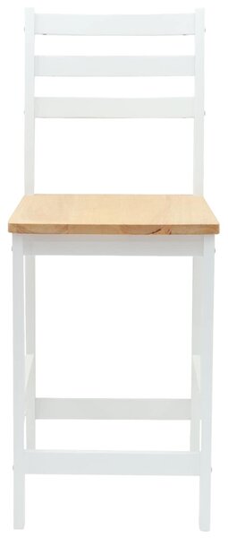 Étkező Székek 2 pcs Tömör Gumi Fa Fehér 40 x 47,5 x 99,5 cm