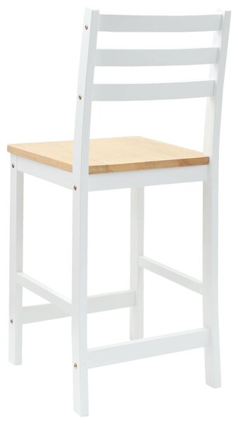 Étkező Székek 2 pcs Tömör Gumi Fa Fehér 40 x 47,5 x 99,5 cm