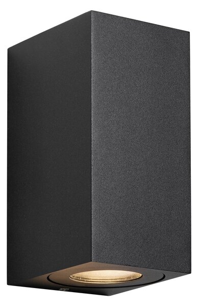 Nordlux Kültéri fali lámpa Canto Maxi Kubi 2 Seaside, fekete GU10 17 cm, dimmelhető, Fekete, Alumínium, Modern