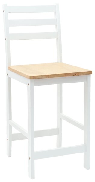 Étkező Székek 2 pcs Tömör Gumi Fa Fehér 40 x 47,5 x 99,5 cm