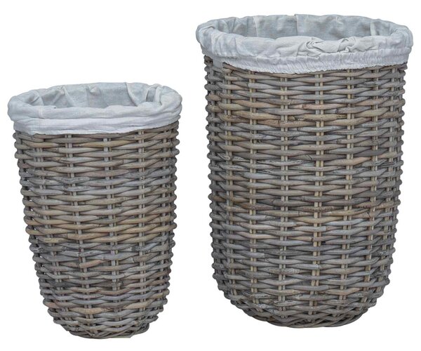 Fedeles mosókosár 2 pcs Kubu Szürke Kubu rattán