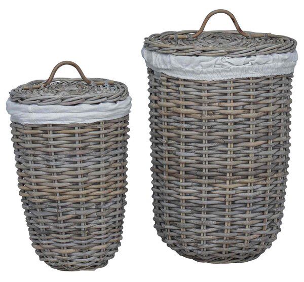 Fedeles mosókosár 2 pcs Kubu Szürke Kubu rattán