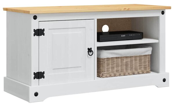 TV szekrény Corona Fehér 100 x 40 x 52 cm Tömör fenyőfa