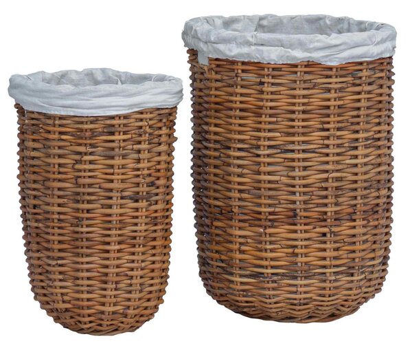 Mosókosár 2 pcs Barna Kubu rattán