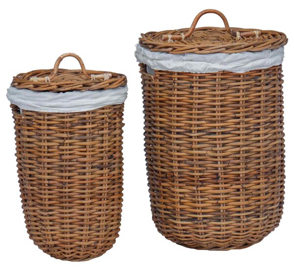 Mosókosár 2 pcs Barna Kubu rattán