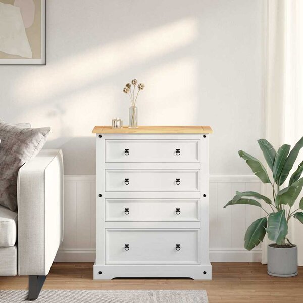 Tárolódobozok Corona Fehér 92 x 48 x 114 cm Tömör fenyőfa