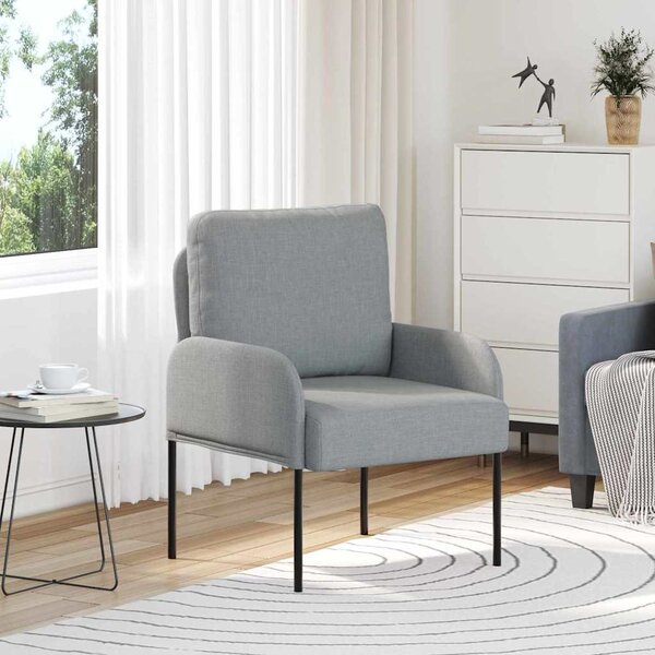 VidaXL Kanapék párnával 55cm Világosszürke Furnér