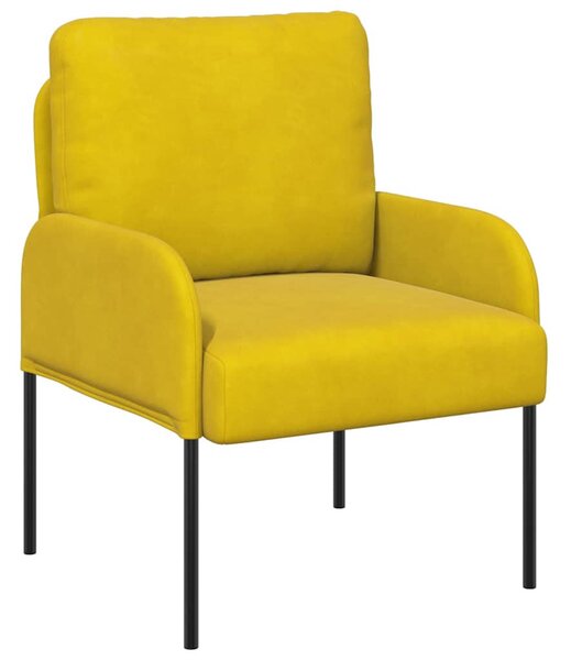 VidaXL Kanapék párnával 55cm Sárga Furnér