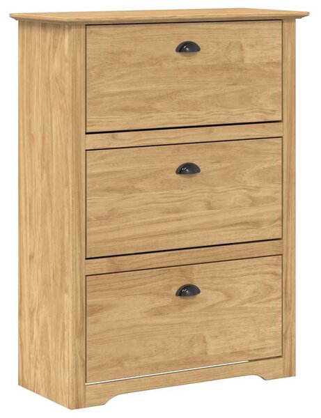 Cipőtartó fiókkal BODO Méz barna 80 x 35 x 118 cm Faanyag