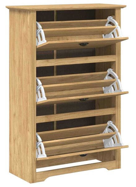 Cipőtartó fiókkal BODO Méz barna 80 x 35 x 118 cm Faanyag