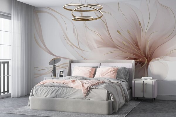 Fotótapéta Egy absztrakt rózsaszín virág, áramló vonalakkal, a Fluid Art stílusban, Fotótapéta absztrakt, w05428v1 : Uwalls.hu