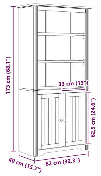 Könyvszekrény BODO Méz barna 82 x 40 x 173 cm Faanyag