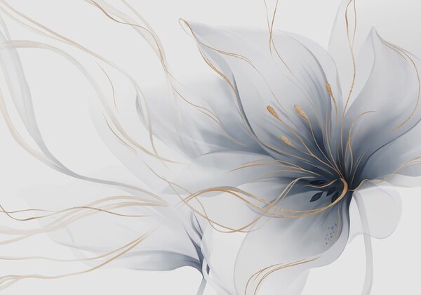 Fotótapéta Egy absztrakt kék virág, áramló vonalakkal, a Fluid Art stílusban, Fotótapéta absztrakt, w05428 : Uwalls.hu