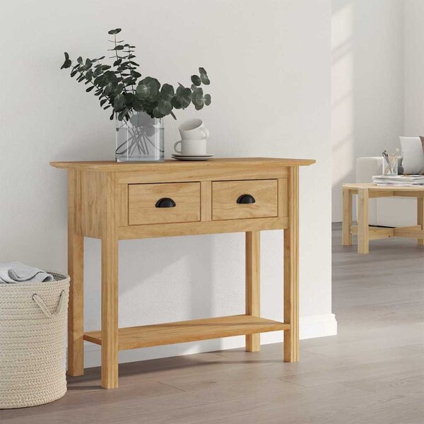 Konzolasztal fiókkal BODO Méz barna 91 x 34.7 x 74 cm Faanyag