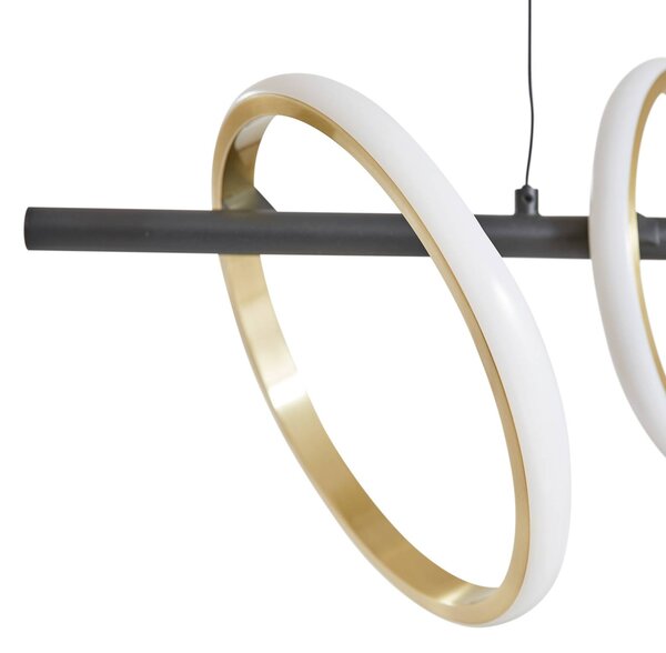 Lucande Madu LED lógó világítás, fekete, fém, 92,5 cm hosszú, Fekete, Nappali / Étkező, fém, Modern