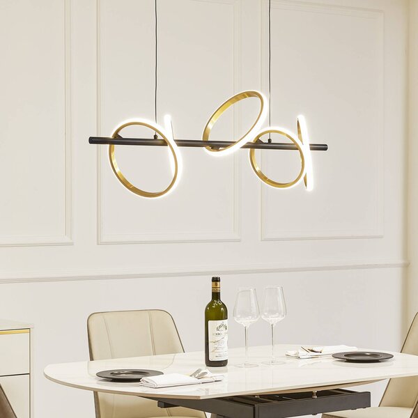 Lucande Madu LED lógó világítás, fekete, fém, 92,5 cm hosszú, Fekete, Nappali / Étkező, fém, Modern