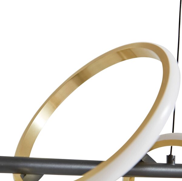 Lucande Madu LED lógó világítás, fekete, fém, 92,5 cm hosszú, Fekete, Nappali / Étkező, fém, Modern