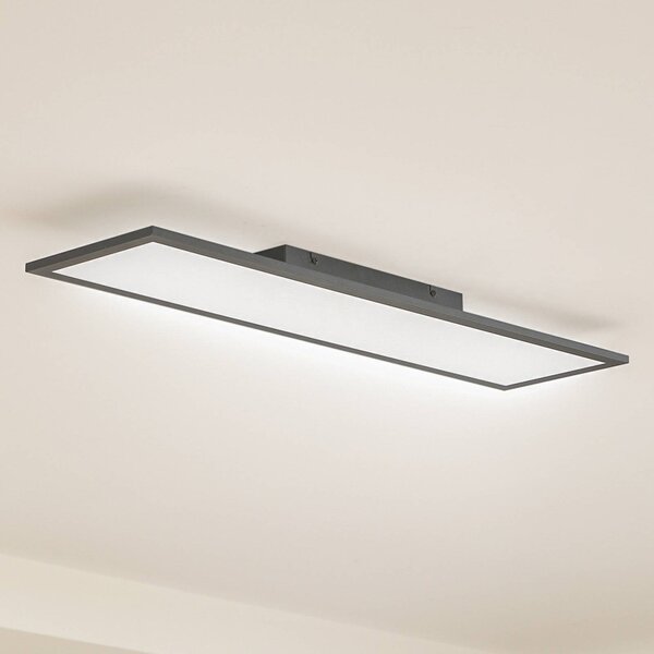 Lindby LED panel Enhife, fekete, 80 x 20 cm, fém, 4,000K, Fekete, Dolgozószoba / Iroda, Modern