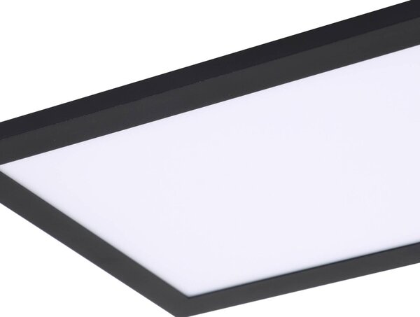 Lindby LED panel Enhife, fekete, 80 x 20 cm, fém, 4,000K, Fekete, Dolgozószoba / Iroda, Modern