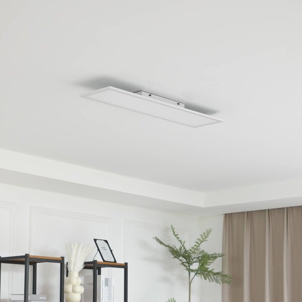 Lindby LED panel Enhife, fehér, 80 x 20 cm, fém, 4.000 K, Fehér / opál, Dolgozószoba / Iroda, Modern