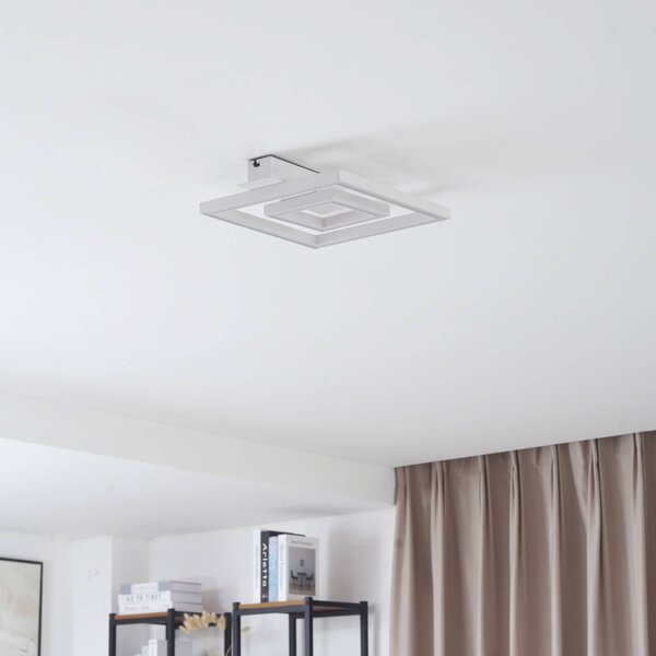 Lindby LED mennyezeti lámpa Madamo, fehér, 30 cm, 3000K, Fehér / opál, Nappali / Étkező, Alumínium, Modern