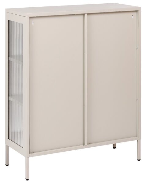 Üveges vitrin HARLYN 90 cm Fém Bézs
