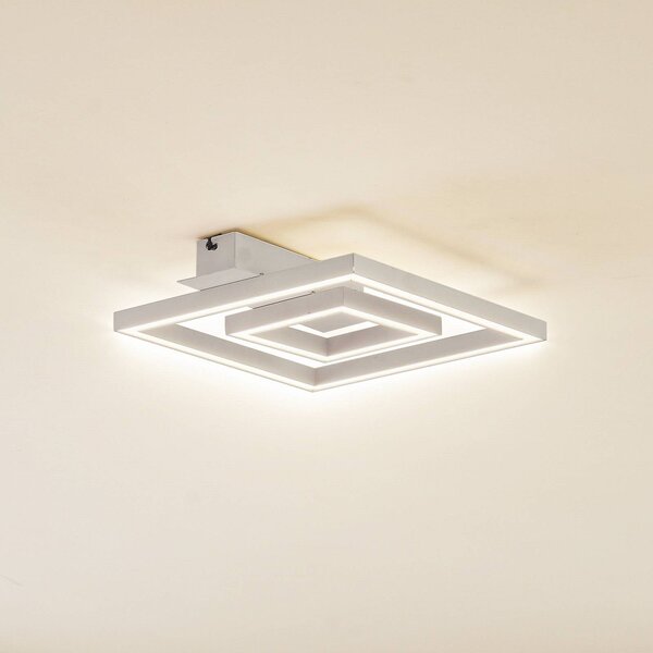 Lindby LED mennyezeti lámpa Madamo, fehér, 30 cm, 3000K, Fehér / opál, Nappali / Étkező, Alumínium, Modern