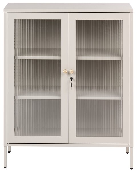 Üveges vitrin HARLYN 90 cm Fém Bézs