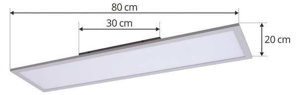 Lindby LED panel Enhife, fehér, 80 x 20 cm, fém, 4.000 K, Fehér / opál, Dolgozószoba / Iroda, Modern