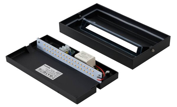 Lucande Weno LED kültéri fali világítás, fekete, alumínium, IP65, Fekete, Alumínium, Modern