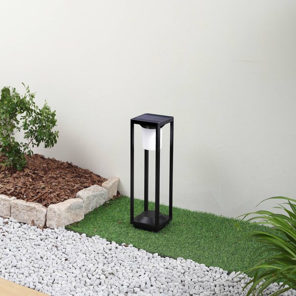 Lucande LED napelemes útvilágítás Nilea, 50 cm, fekete, szenzoros, szenzoros, Fekete, Alumínium, Modern
