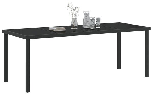 Kerti Asztal Fekete 200 x 80 x 73 cm Fém