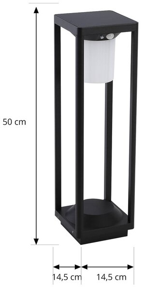 Lucande LED napelemes útvilágítás Nilea, 50 cm, fekete, szenzoros, szenzoros, Fekete, Alumínium, Modern