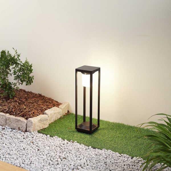 Lucande LED napelemes útvilágítás Nilea, 50 cm, fekete, szenzoros, szenzoros, Fekete, Alumínium, Modern